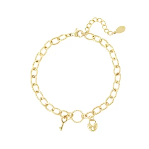 Armband Sleutel & slot - Goud