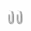 Oorbellen Chunky Strass - Zilver