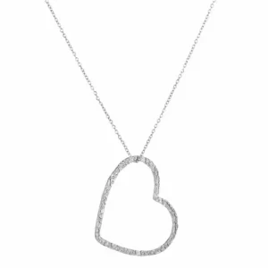 Ketting Vallend hart - Zilver