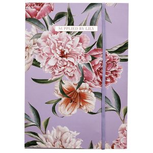 Documentenmap luxe lilac floral voorkant