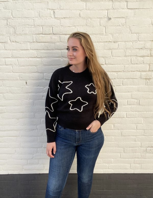 Star sweater - Zwart