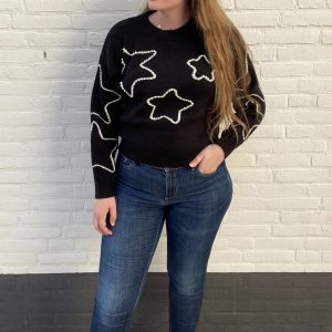 Star sweater - Zwart