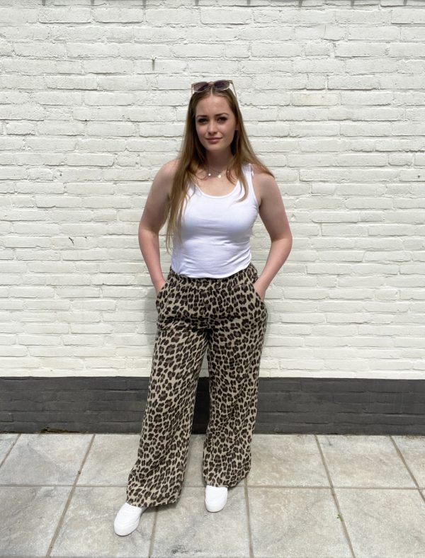 Leopard broek | Beige