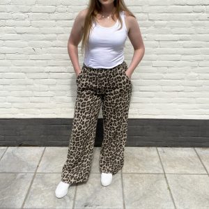 Leopard broek | Beige