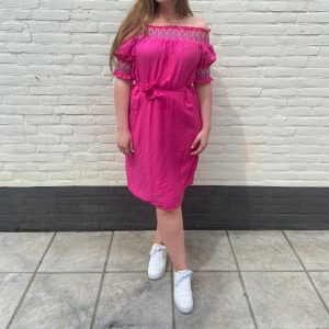 Off shoulder dress | Fuchsia