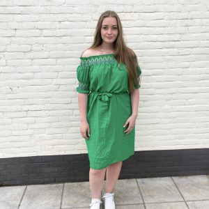 Off shoulder dress | Groen