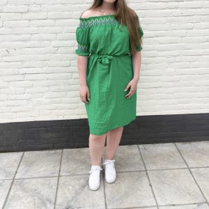 Off shoulder dress | Groen
