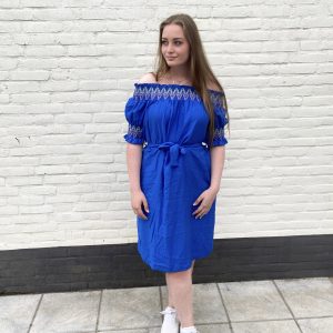 Off shoulder dress | Blauw