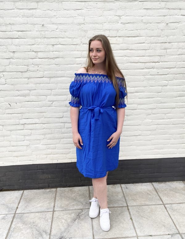 Off shoulder dress | Blauw