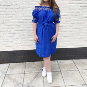 Off shoulder dress | Blauw