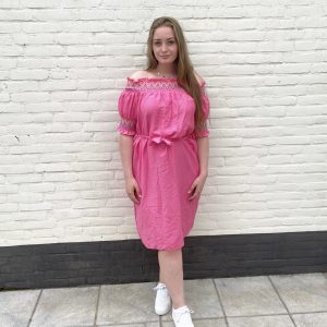 Off shoulder dress | Roze