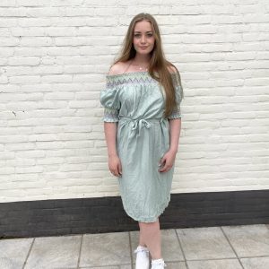 Off shoulder dress | Ocean Green